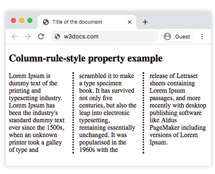 SS column-rule-style Property