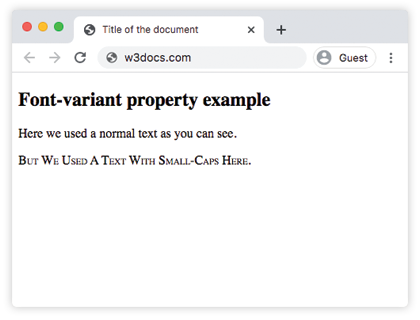 CSS font-variant Property