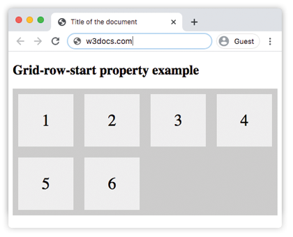 CSS grid-row-start first row