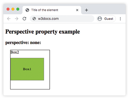 CSS perspective with px
