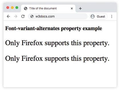 CSS font-variant-alternates Property
