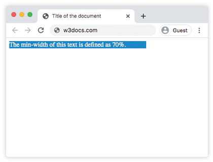 CSS min-width Property