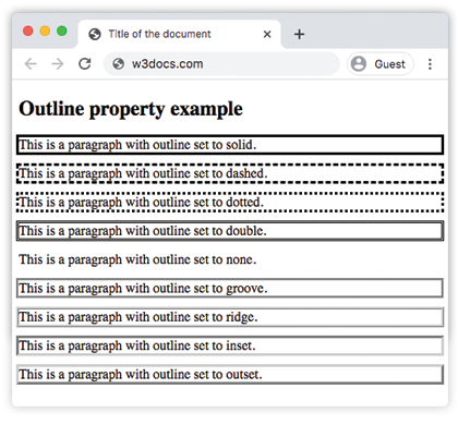 CSS outline-style another