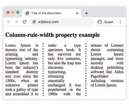 CSS column-rule-width Property