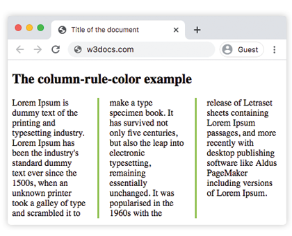 CSS column-rule-color Property