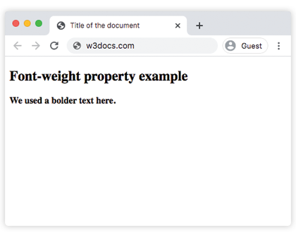 CSS font-weight Property