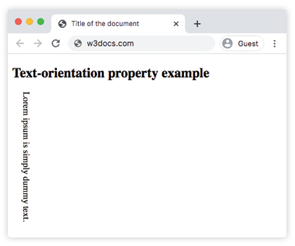 CSS text-orientation with upright value