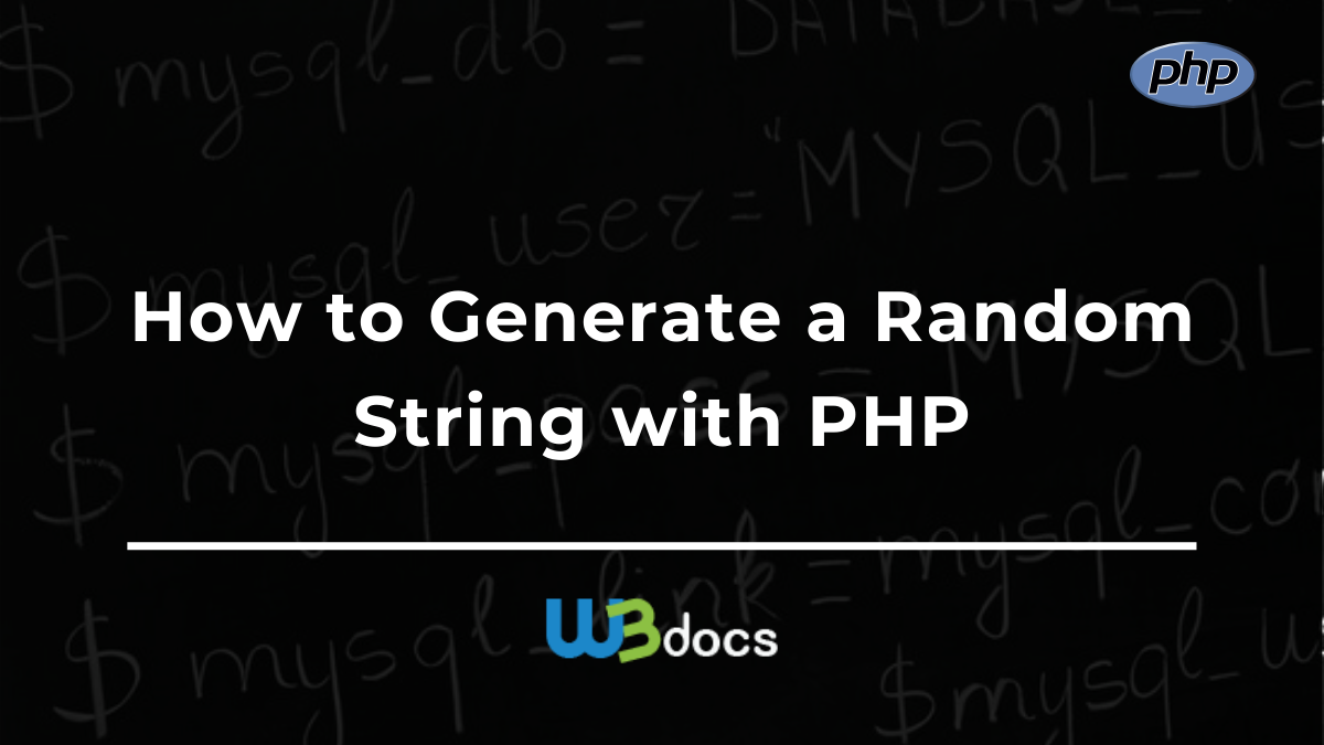 to Generate a String with PHP
