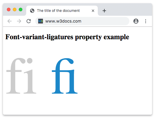 CSS font-variant-ligatures Property